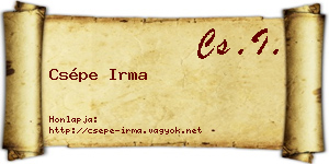 Csépe Irma névjegykártya