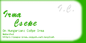irma csepe business card